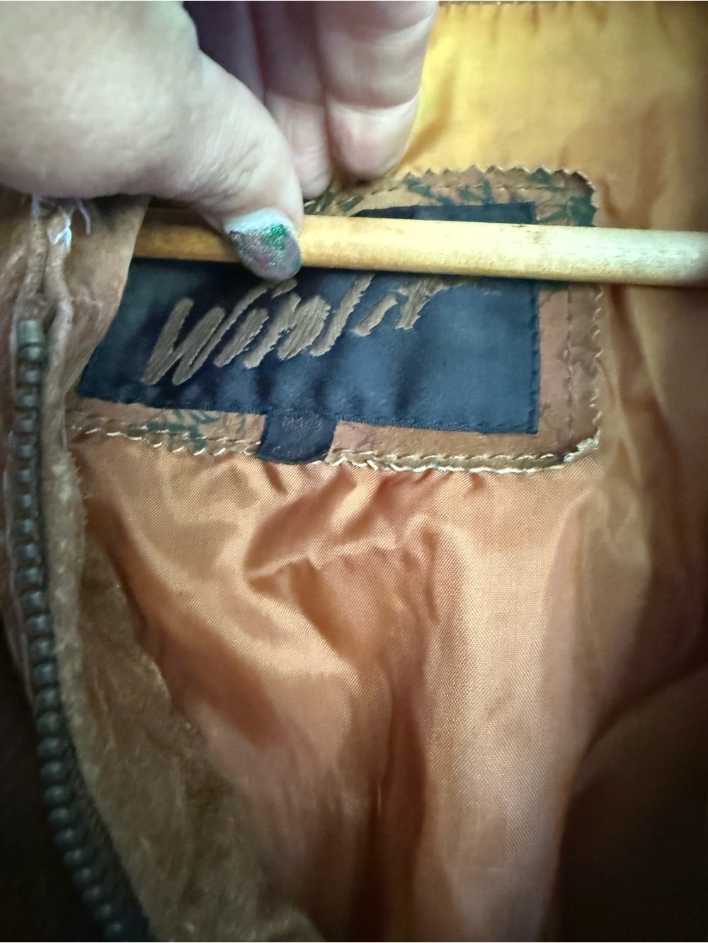 Vintage brown suede and leather patchwork bomber jacket by Winlit - M - Picture 3 of 10